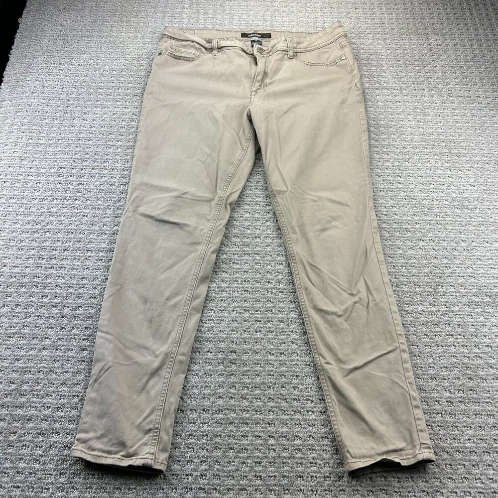 JORDACHE Skinny Pants Women Size 16 Brown Stretchy Khaki
